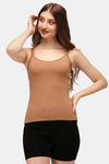 Soie Cotton Elastane Camisole (Pack of 2) - Peach Tan — thumbnail 2