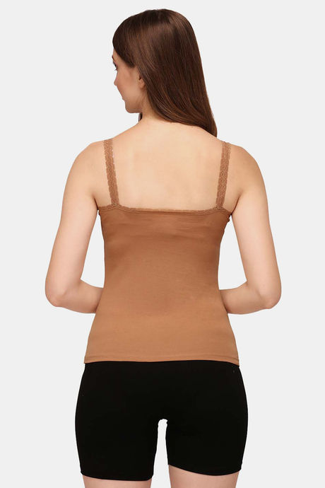 Soie Cotton Elastane Camisole (Pack of 2) - Peach Tan — image 4