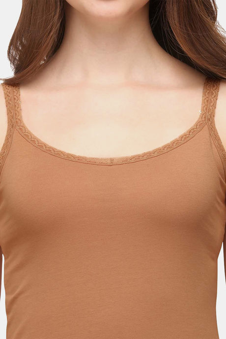 Soie Cotton Elastane Camisole (Pack of 2) - Peach Tan — image 6