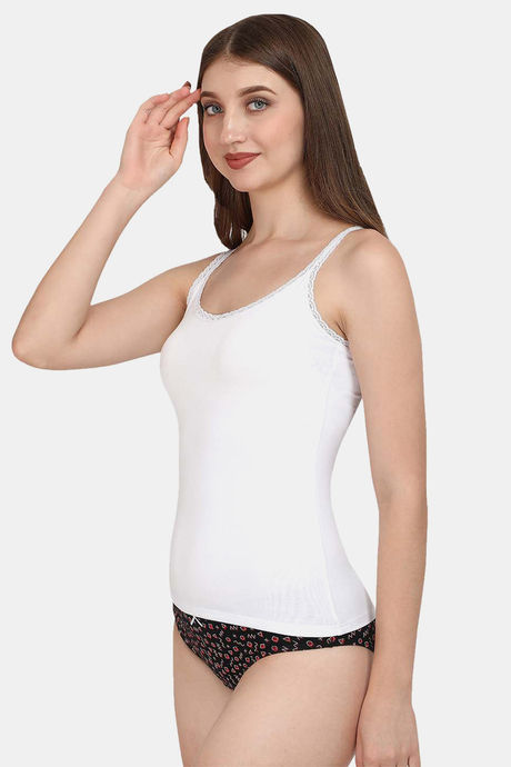 Soie Cotton Elastane Camisole (Pack of 2) - White Black — image 3
