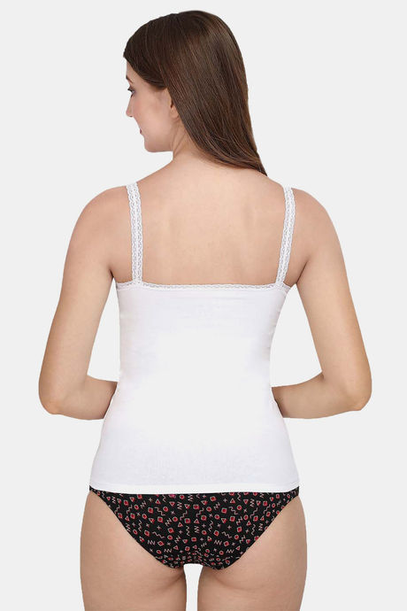 Soie Cotton Elastane Camisole (Pack of 2) - White Black — image 4