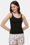 Soie Cotton Elastane Camisole (Pack of 2) - White Black — thumbnail 6