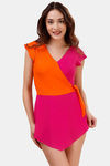 Soie Polyamide Elastane Butterfly Sleeves Swimdress - Multi — thumbnail 1