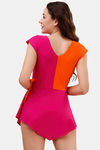 Soie Polyamide Elastane Butterfly Sleeves Swimdress - Multi — thumbnail 2