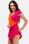 Soie Polyamide Elastane Butterfly Sleeves Swimdress - Multi — thumbnail 4