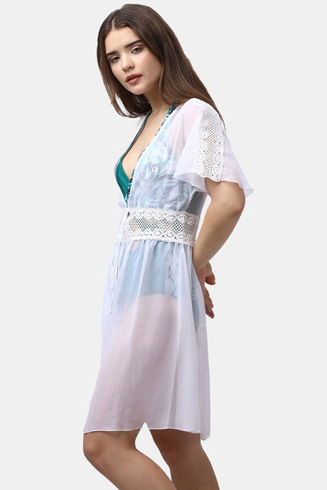 Soie Poly Georgette Sheer Cover-Up - White — image 4