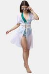 Soie Poly Georgette Sheer Cover-Up - White — thumbnail 5