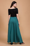 Zivame Marl Panelled Extra Flared Melange Skirt- Teal — thumbnail 2