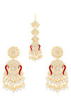 Sukkhi Glorious Kundan Gold Plated Pearl Meenakari Earring Maangtikka Set for Women — thumbnail 2