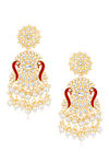 Sukkhi Glorious Kundan Gold Plated Pearl Meenakari Earring Maangtikka Set for Women — thumbnail 3