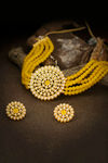 Sukkhi Marvelous Gold Plated Yellow Pearl Choker Necklace Set for Women — thumbnail 2