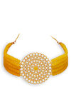 Sukkhi Marvelous Gold Plated Yellow Pearl Choker Necklace Set for Women — thumbnail 3