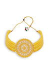 Sukkhi Dazzling Gold Plated Yellow & White Pearl Choker Necklace Set for Women — thumbnail 4