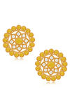 Sukkhi Dazzling Gold Plated Yellow & White Pearl Choker Necklace Set for Women — thumbnail 5