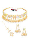 Sukkhi Youthful Kundan Gold Plated Pearl Choker Necklace Set for Women — thumbnail 2