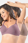 Sonari Double Layered Non-Wired 3/4Th Coverage T-Shirt Bra (Pack of 2) - Multicolor — thumbnail 1