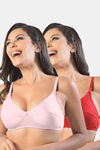 Sonari Kesarnx Double Layered Non-Wired 3/4Th Coverage T-Shirt Bra (Pack of 2) - Multicolor — thumbnail 1
