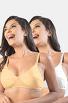 Sonari Kesarnx Double Layered Non-Wired 3/4Th Coverage T-Shirt Bra (Pack of 2) - Multicolor — thumbnail 1