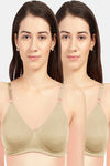 Sonari Olivia Double Layered Non Wired Medium Coverage T-Shirt Bra (Pack of 2) - Skin — thumbnail 1