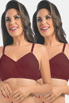Sonari Unique Double Layered Non Wired Full Coverage Super Support Bra (Pack of 2) - Red — thumbnail 1