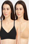 Sonari X-Cross Double Layered Non Wired Medium Coverage T-Shirt Bra (Pack of 2) - Multicolor — thumbnail 1