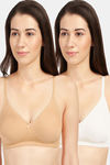 Sonari X-Cross Double Layered Non Wired Medium Coverage T-Shirt Bra (Pack of 2) - Multicolor — thumbnail 1