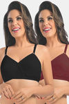 Sonari Unique Double Layered Non Wired Full Coverage Super Support Bra (Pack of 2) - Multicolor — thumbnail 1