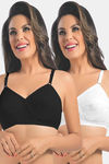 Sonari Unique Double Layered Non Wired Full Coverage Super Support Bra (Pack of 2) - Multicolor — thumbnail 1