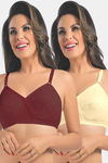 Sonari Unique Double Layered Non Wired Full Coverage Super Support Bra (Pack of 2) - Multicolor — thumbnail 1