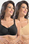 Sonari Zoya Double Layered Non Wired Full Coverage Super Support Bra (Pack of 2) - Multicolor — thumbnail 1