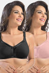 Sonari Zoya Double Layered Non Wired Full Coverage Super Support Bra (Pack of 2) - Multicolor — thumbnail 1