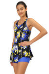 Speedo Padded Swimdress  - Blue N Print — thumbnail 2