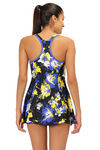 Speedo Padded Swimdress  - Blue N Print — thumbnail 3
