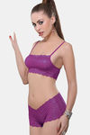 Bold Desire Lace Babydoll - Wine — thumbnail 1