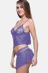 Bold Desire Nylon Polyester Babydoll With Thong - Mauve — thumbnail 1