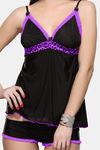 Bold Desire Nylon Babydoll - Mauve — thumbnail 3