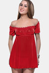 Bold Desire Nylon Polyester Babydoll With Thong - Red — thumbnail 1