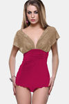 Bold Desire Satin Babydoll With Thong - Strawberry — thumbnail 1