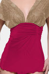 Bold Desire Satin Babydoll With Thong - Strawberry — thumbnail 3