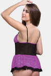 Bold Desire Lace Babydoll With Thong - Mauve — thumbnail 2