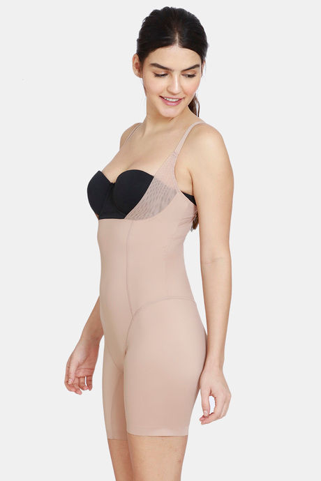 Zivame Smoothening Control Knee Length Bodysuit - Skin — image 2