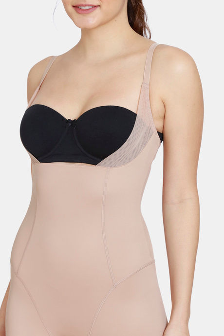 Zivame Smoothening Control Knee Length Bodysuit - Skin — image 5