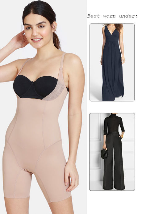 Zivame Smoothening Control Knee Length Bodysuit - Skin — image 6
