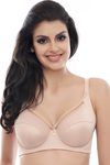 Zivame Quattro Support Full Coverage Wired Bra With Side Shaping Panels-Skin — thumbnail 3