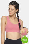 Soul Space Organic Cotton Medium Impact Sports Bra - Pink — thumbnail 1