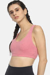 Soul Space Organic Cotton Medium Impact Sports Bra - Pink — thumbnail 2