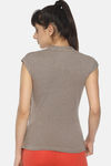Soul Space Organic Cotton Hugged Fit Wrap Top - Grey Melange — thumbnail 3