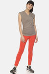 Soul Space Organic Cotton Hugged Fit Wrap Top - Grey Melange — thumbnail 4