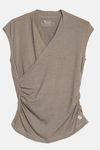 Soul Space Organic Cotton Hugged Fit Wrap Top - Grey Melange — thumbnail 6