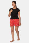 Soxytoes Ok, But First Coffee Cotton Shorts - Red — thumbnail 4